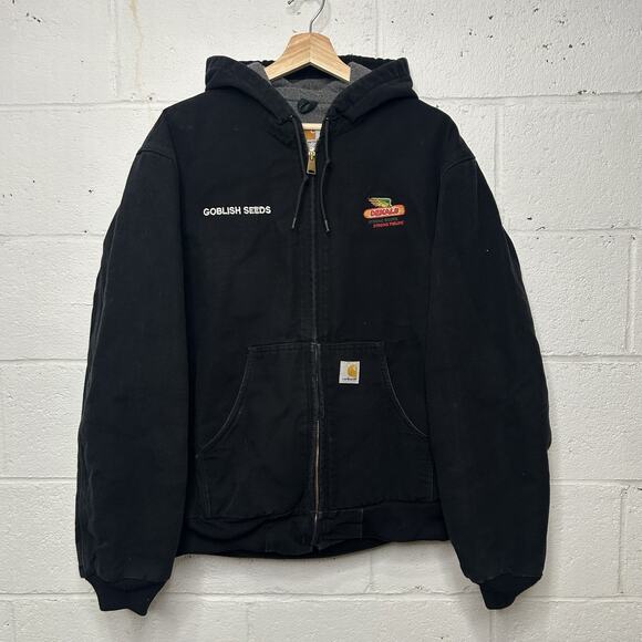 Carhartt Other - Vintage Carhartt Sherpa-Lined Hooded Jacket “Black” J158 BLK